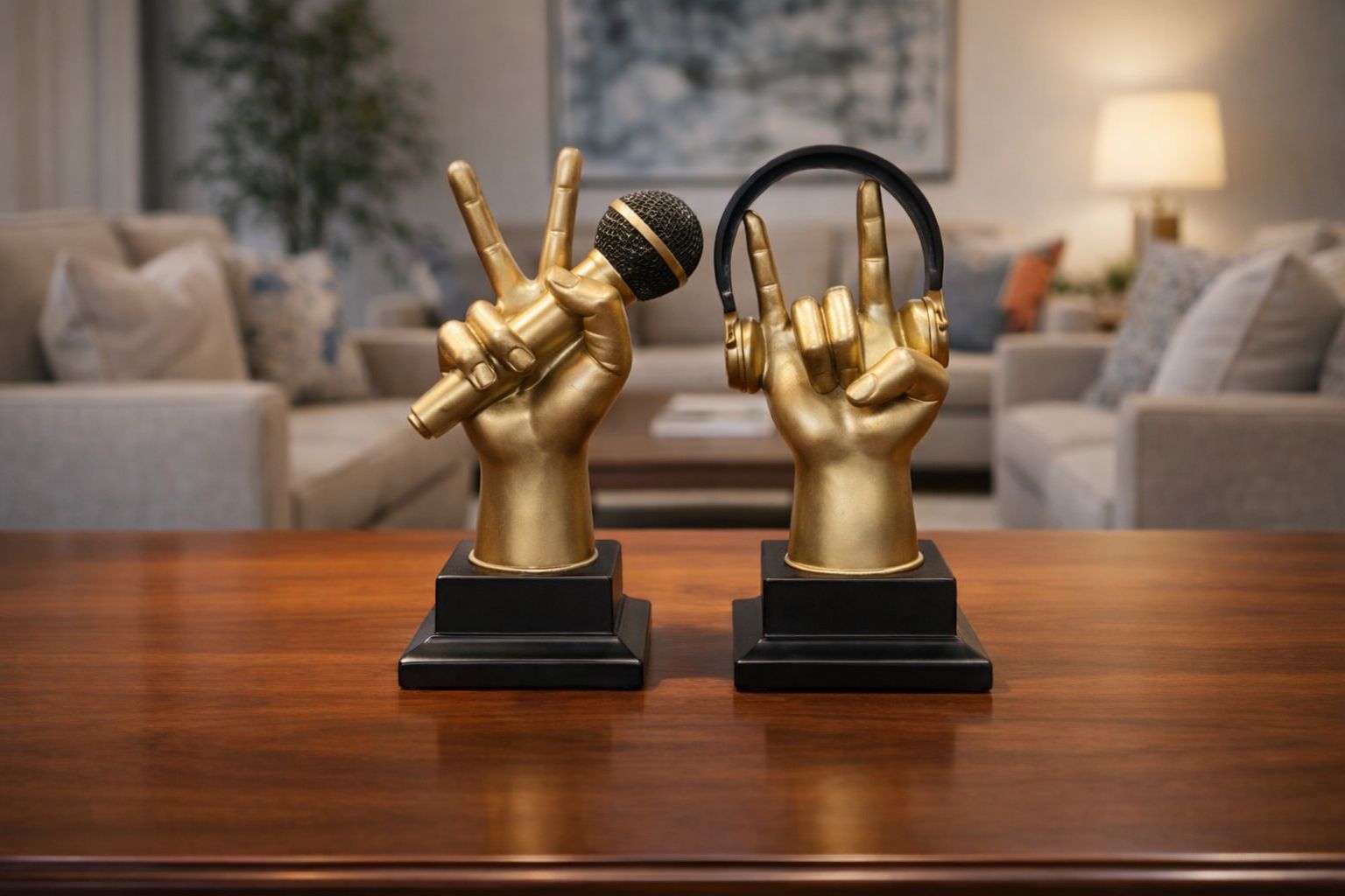 Modern Gold Hand Sculpture Set